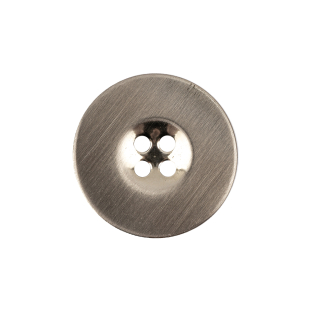 Italian Silver 4-Hole Metal Coat Button - 36L/23mm