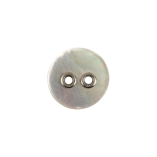 Imported Mother of Pearl and Metal 2-Hole Laser Cut Shell Button - 24L/15mm