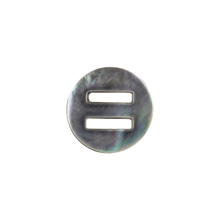 Imported Gray Mother of Pearl Slatted Shell Button - 24L/15mm