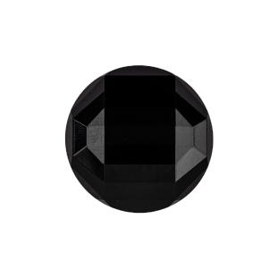 Italian Black Faceted Geometric Convex Shank Back Button - 36L/23mm