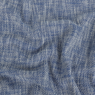 Royal Blue and White Heathered Cotton Tweed