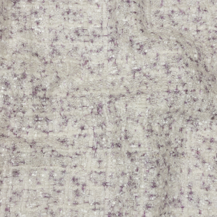 Newcastle White Sand and Lavender Frost Viscose and Acrylic Chenille Tweed