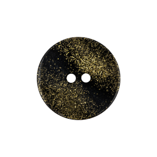 Italian Gold and Black Glitter 2-Hole Button - 36L/23mm