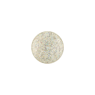 Silver Rainbow Glitter Translucent Shank Back Button - 20L/12.5mm