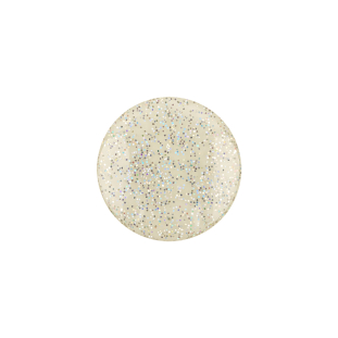 Silver Rainbow Glitter Translucent Shank Back Button - 28L/18mm