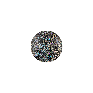 Black Rainbow Glitter Translucent Shank Back Button - 20L/12.5mm