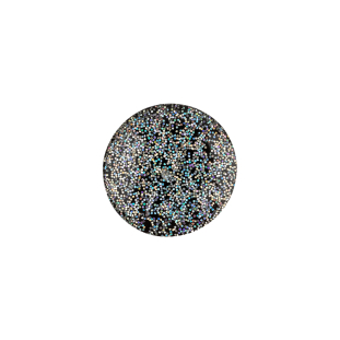 Black Rainbow Glitter Translucent Shank Back Button - 24L/15mm