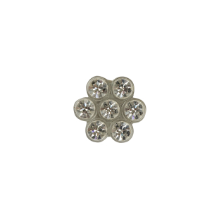 Vintage Crystal Rhinestones Transparent Daisy Shank Back Button - 20L/12.5mm