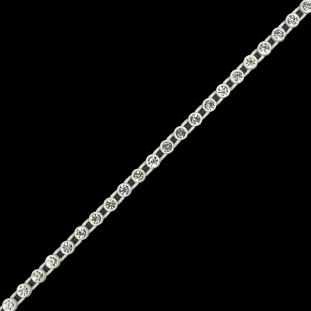 Vintage Crystal and White Stretch Rhinestone Trimming - 4mm