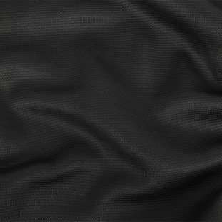 Black on Black Gridded Polyester Tweed