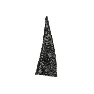 Vintage Black Sequins and Beads Triangle Applique - 4.875 x 1.875