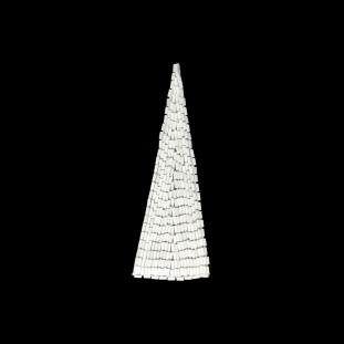 Vintage Satin White Bugle Beaded Triangle Applique - 5 x 1.875