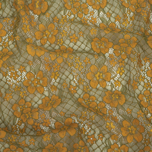 Radiant Yellow and Olive Floral Corded Lace