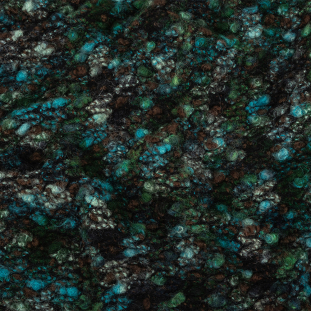 Green, Teal and Black Chunky Wool Boucle Knit