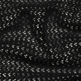 Italian Black Polyester Crochet Lace