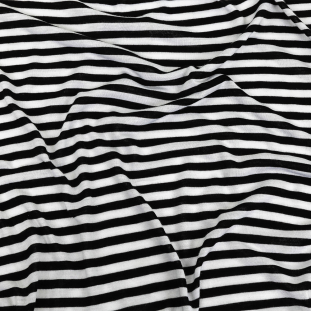 Black and White Bengal Striped Cotton Jersey