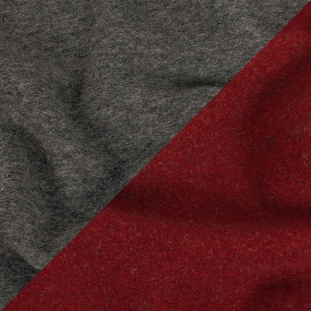 Merlot and Heathered Gray Double Cloth Wool Coating