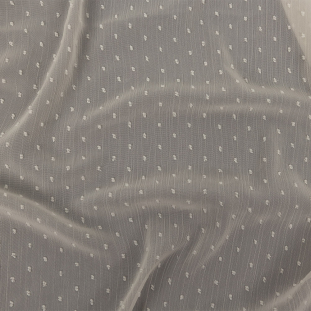 Famous Australian Designer Pearl Flocked Polka Dots Crinkled Polyester Georgette