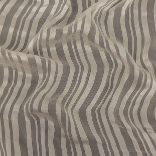 Famous Australian Designer Vanilla Ice Crinkled Silk Chiffon with Satin Stripes