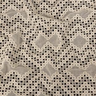 Famous Australian Designer Ivory Geometric Cotton Blended Guipure Lace