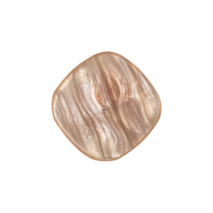 Blush Iridescent Rounded Square Self Back Plastic Button - 36L/23mm