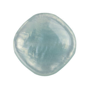 Powder Blue Iridescent Rounded Square Self Back Plastic Button - 44L/28mm
