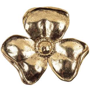 Vintage Large Antique Gold Casted Flower Button - 74L/47mm