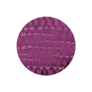 Magenta Jacquard Fabric Covered Low Convex Cotton Blend Sew On Button - 40L/25.5mm