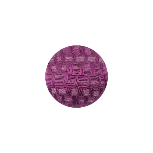 Magenta Jacquard Fabric Covered Domed Cotton Blend Sew On Button - 25L/16mm
