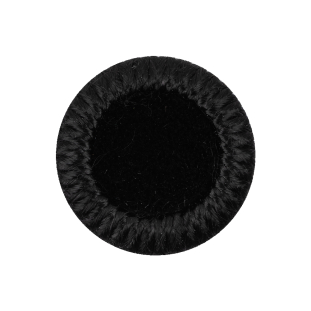 Black Velvet And Satin Wrapped Fabric Covered Button - 40L/25.5mm