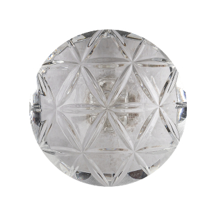 Italian Transparent Geometric Shank Back Dome Shaped Plastic Button - 44L/28mm