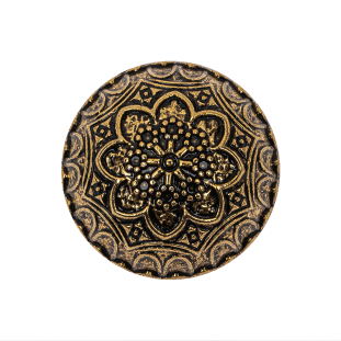 Gold Floral Classical Dome Shaped Metal Coat Button - 40L/25.5mm