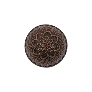 Old Copper Floral Classical Dome Shaped Metal Coat Button - 32L/20mm