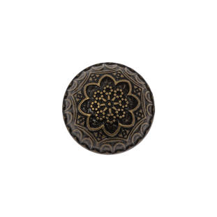 Bronze Floral Classical Dome Shaped Metal Coat Button - 28L/18mm