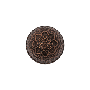 Old Copper Floral Classical Dome Shaped Metal Coat Button - 28L/18mm