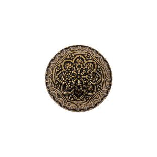 Gold Floral Classical Dome Shaped Metal Coat Button - 28L/18mm