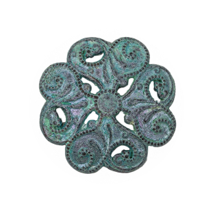 Italian Fairy Wing Floral Shank Back Button - 44L/28mm