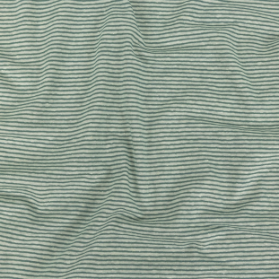 Theory Moss Green and White Alyssum Striped Linen Knit