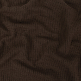 Brown Quilted Knit with Vertical Stitching