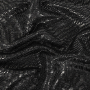 Black Shiny Raffia Striped Novelty Woven