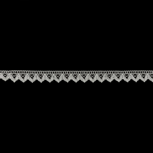 Silver Lurex Geometric Scalloped Lace Trimming - 0.625"