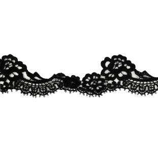 Black Scalloped Lace Trimming - 2.125"