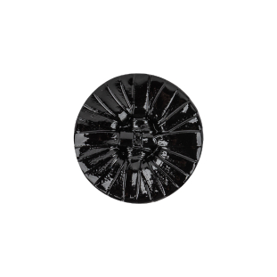 Black Radial Embossed Plastic Shank Back Button - 32L/20mm