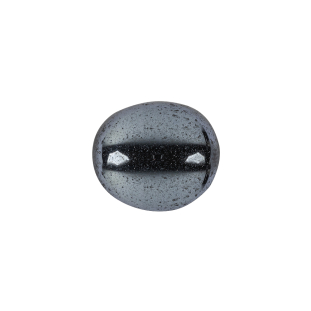 Hematite Dome Shaped Oval Self Back Button - 28L/18mm