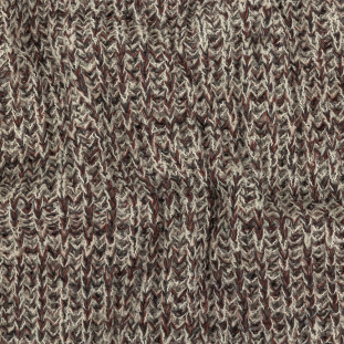 Oxblood Red, Charcoal, and White Alyssum Chunky Boucled Wool Knit