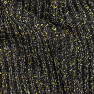 Black, Olive, and Metallic Silver Neppy Chunky Wool Knit