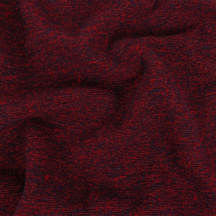 Red and Navy Duo-Tone Wool Knit with Ridges