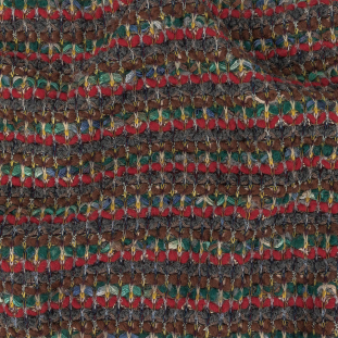 Red, Green and Brown Chunky Stripes Wool Knit