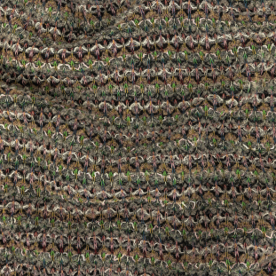 Fennel Seed, Lime and Moon Rock Stripes Boucled Wool Sweater Knit