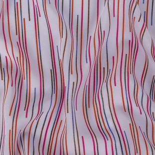 Italian Lavender, Blue, and Red Speed Lines Stretch Rayon Crepe